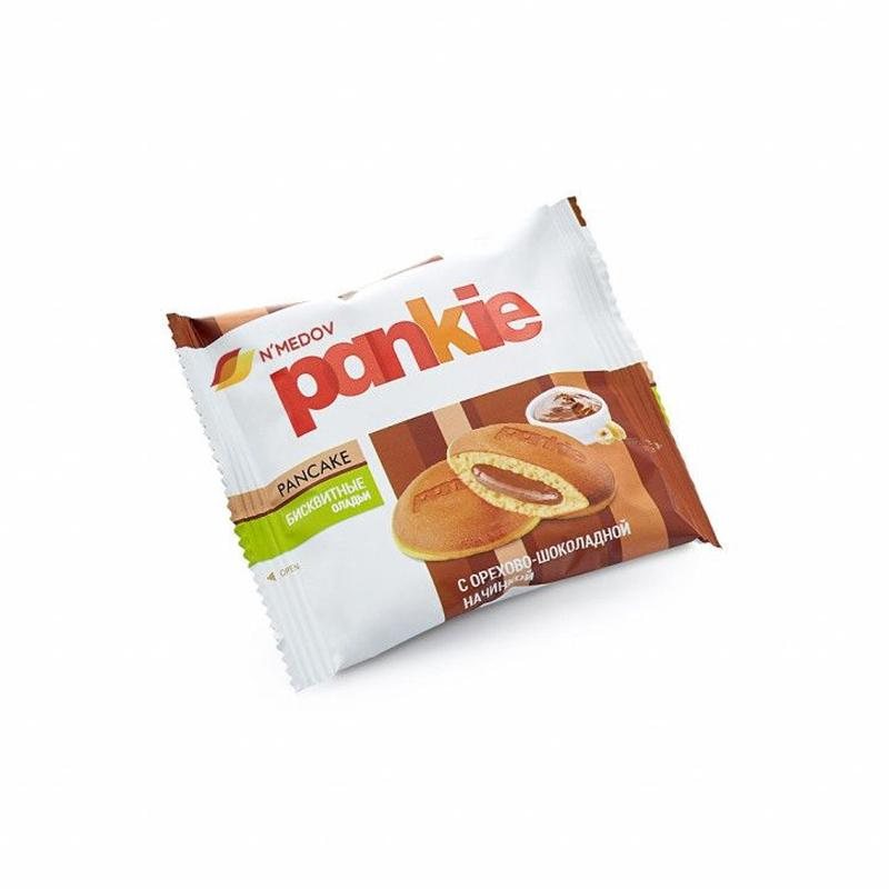 Pancakes with chocolate and nut filling