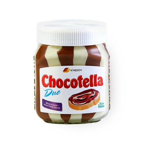 Duo chocolate and milk spread